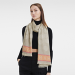Men Beige Longchamp Spring/Summer 2023 Collection Stole Accessories L06408992 - Image 2