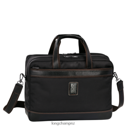 Men Black Longchamp Boxford Briefcase Bags L064081096