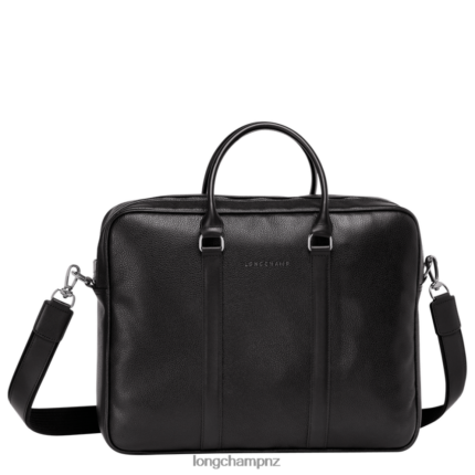 Men Black Longchamp Le Foulonne Briefcase Bags L064081100