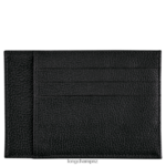 Men Black Longchamp Le Foulonne Card holder Leather Goods L06408650 - Image 2