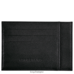 Men Black Longchamp Le Foulonne Card holder Leather Goods L06408650
