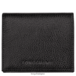 Men Black Longchamp Le Foulonne Coin purse Leather Goods L06408542