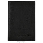 Men Black Longchamp Le Foulonne Passport cover Leather Goods L06408724