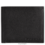 Men Black Longchamp Le Foulonne Wallet Leather Goods L06408627