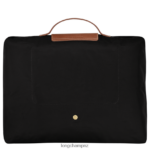Men Black Longchamp Le Pliage Original Briefcase Bags L06408485 - Image 3