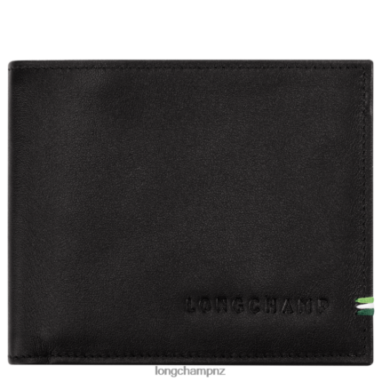 Men Black Longchamp sur Seine Wallet Leather Goods L064081127