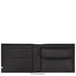 Men Black Longchamp sur Seine Wallet Leather Goods L0640817 - Image 3