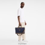 Men Blue Longchamp Boxford Briefcase Bags L06408466 - Image 2
