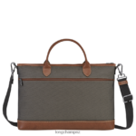 Men Brown Longchamp Boxford Briefcase Bags L06408465 - Image 3