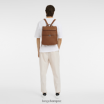 Men Caramel Longchamp Le Foulonne Backpack Bags L06408450 - Image 2