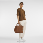Men Caramel Longchamp Le Foulonne Briefcase Bags L06408482 - Image 2