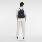 Men Navy Longchamp Le Foulonne Backpack Bags L06408449 - Image 2