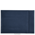 Men Navy Longchamp Le Foulonne Card holder Leather Goods L06408651