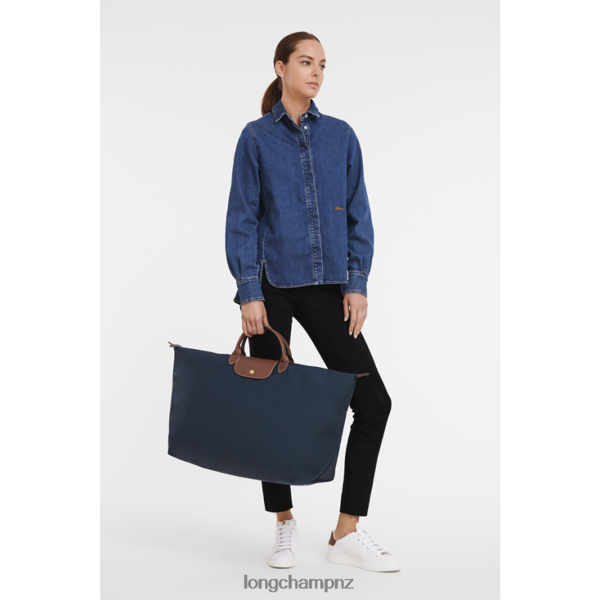 Men Navy Longchamp Le Pliage Original Travel bag Bags L06408815 - Image 2