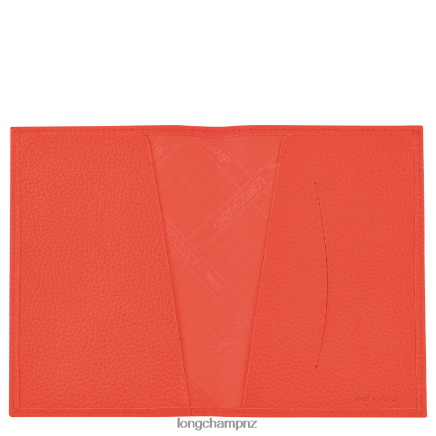 Men Orange Longchamp Le Foulonne Passport cover Leather Goods L06408725 - Image 2