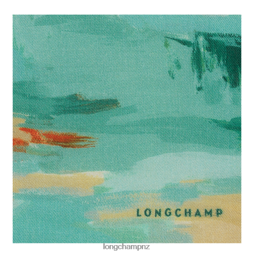 Women Aqua Longchamp Spring/Summer 2023 Collection Stole Accessories L064081000 - Image 2