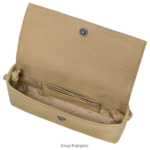 Women Beige Longchamp Roseau Essential Clutch Leather Goods L0640810 - Image 4