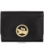 Women Black Longchamp Box-Trot Wallet Leather Goods L06408554
