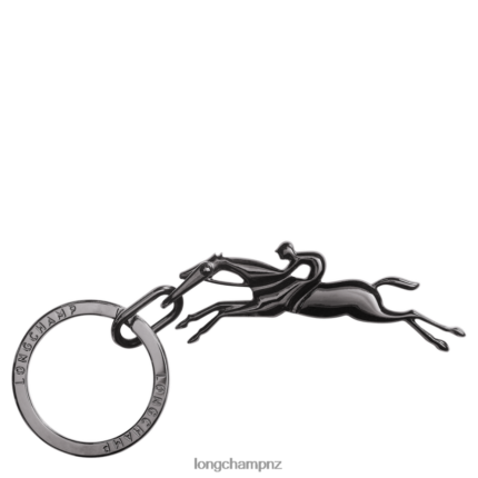 Women Black Longchamp Cavalier Key Rings Leather Goods L06408745