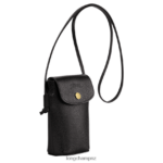 Women Black Longchamp Epure Phone case with leather lace Leather Goods L06408706 - Image 3