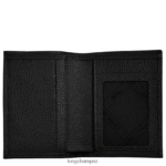 Women Black Longchamp Le Foulonne Card holder Leather Goods L06408657 - Image 2