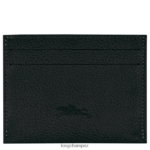 Women Black Longchamp Le Foulonne Cardholder Leather Goods L06408643 - Image 2