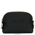 Women Black Longchamp Le Foulonne Coin purse Leather Goods L06408524