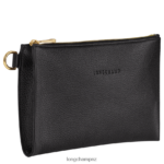 Women Black Longchamp Le Foulonne Pouch Leather Goods L06408699 - Image 2