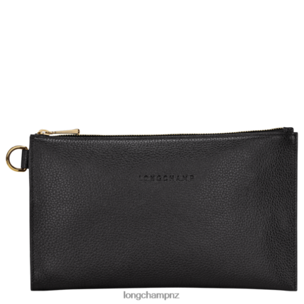Women Black Longchamp Le Foulonne Pouch Leather Goods L06408699