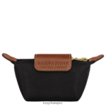 Women Black Longchamp Le Pliage Original Coin purse Leather Goods L06408499 - Image 2
