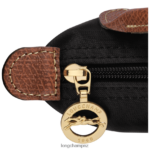 Women Black Longchamp Le Pliage Original Pouch with handle Leather Goods L06408662 - Image 5