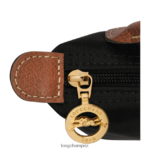 Women Black Longchamp Le Pliage Original Pouch with handle Leather Goods L06408662 - Image 6