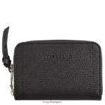 Women Black Longchamp Mailbox Coin purse Leather Goods L06408536