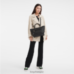 Women Black Longchamp Mailbox Handbag Bags L06408167 - Image 2