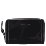 Women Black Longchamp Mailbox Wallet Leather Goods L06408619