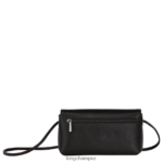 Women Black Longchamp Roseau Essential Clutch Leather Goods L064089 - Image 4