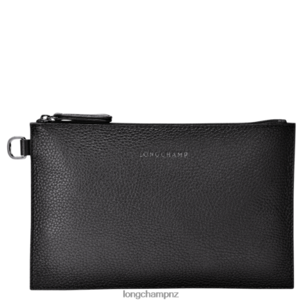 Women Black Longchamp Roseau Essential Pouch Leather Goods L06408690