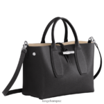 Women Black Longchamp Roseau Handbag Bags L06408103 - Image 3