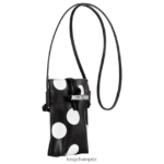 Women Black Longchamp Roseau Phone case with leather lace Leather Goods L06408682 - Image 3