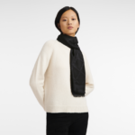 Women Black Longchamp Spring/Summer 2023 Collection Shawl Accessories L064081001 - Image 2