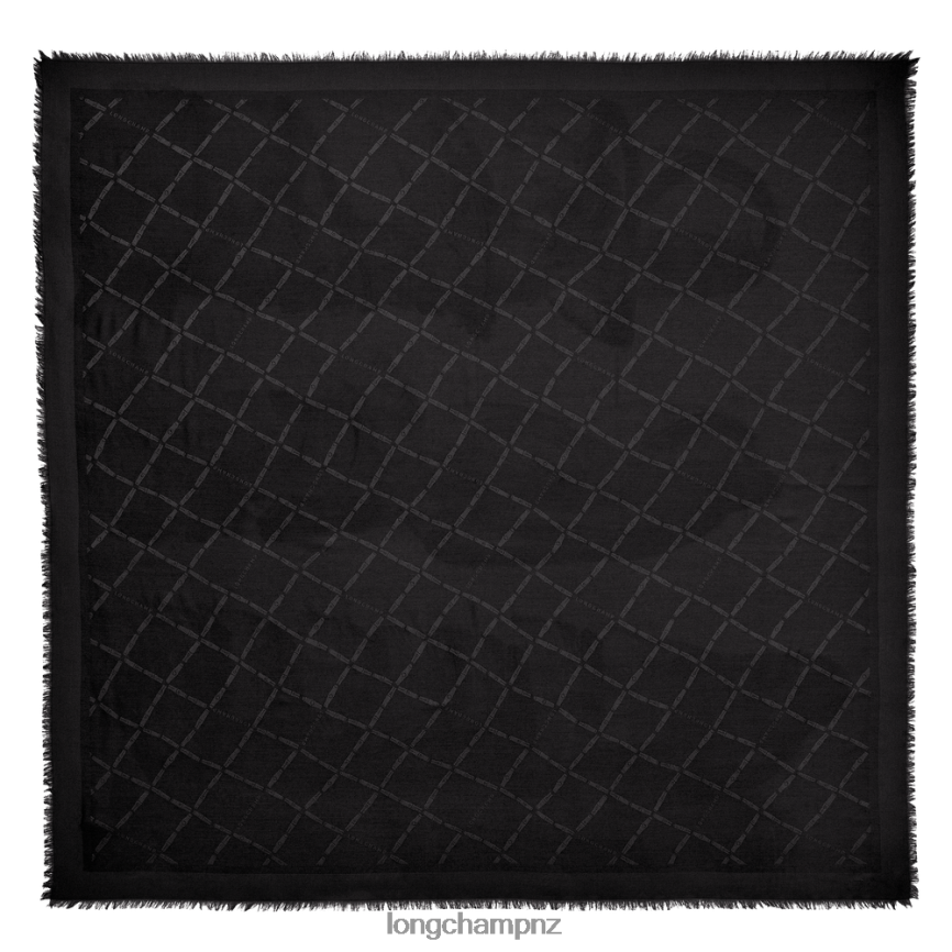 Women Black Longchamp Spring/Summer 2023 Collection Shawl Accessories L064081001 - Image 1