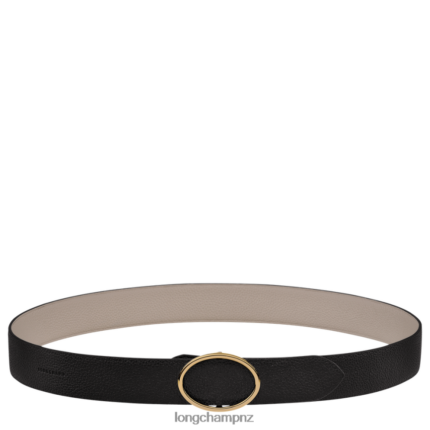 Women Black/Turtledove Longchamp Le Foulonne belt Accessories L06408961