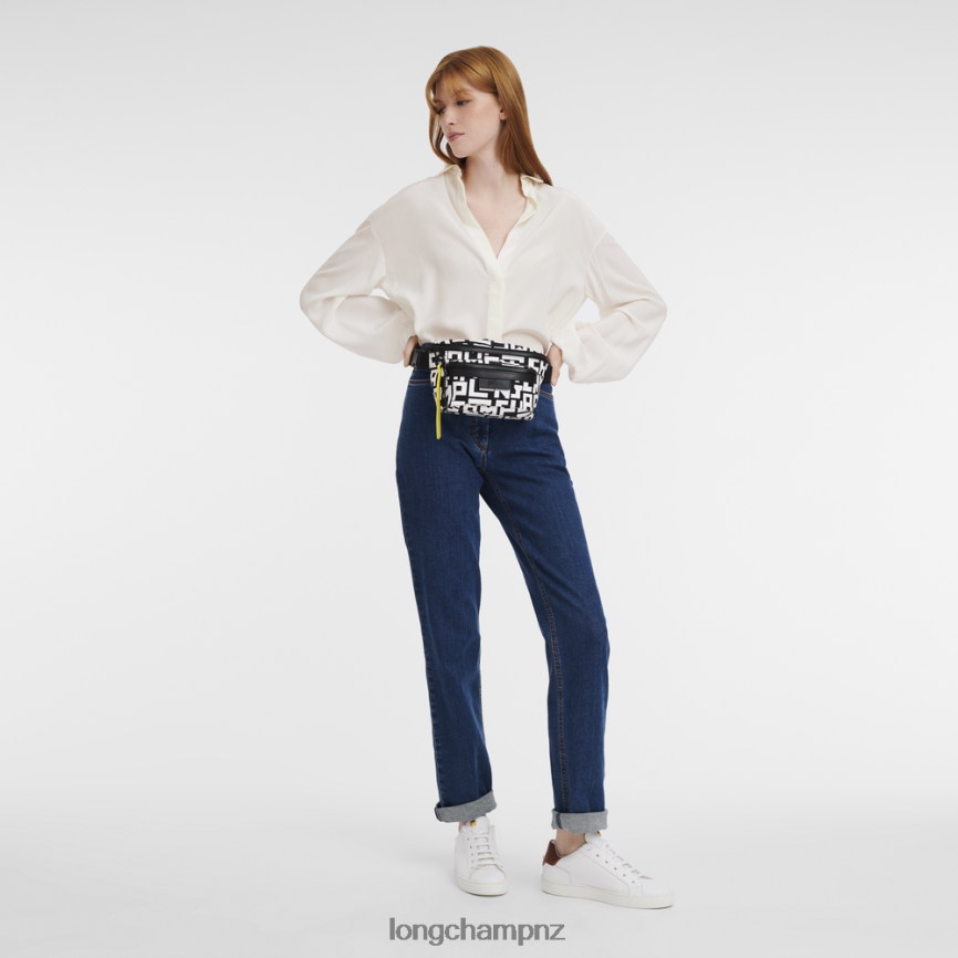 Women Black/White Longchamp Le Pliage LGP Belt bag Bags L06408455 - Image 2