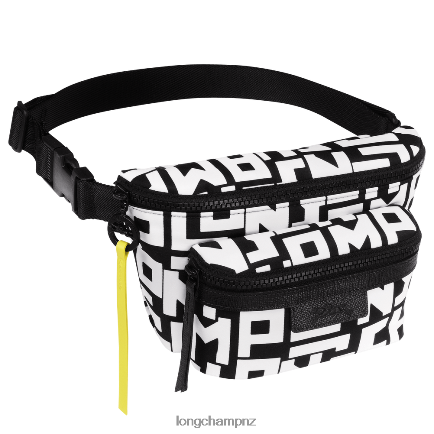 Women Black/White Longchamp Le Pliage LGP Belt bag Bags L06408455 - Image 3