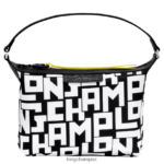 Women Black/White Longchamp Le Pliage LGP Clutch Bags L06408227
