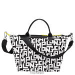 Women Black/White Longchamp Le Pliage LGP Handbag Bags L0640891 - Image 4