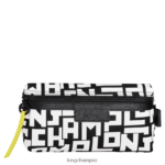 Women Black/White Longchamp Le Pliage LGP Pouch Leather Goods L06408677