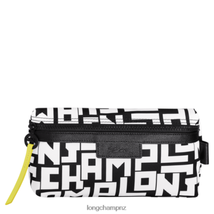 Women Black/White Longchamp Le Pliage LGP Pouch Leather Goods L06408677