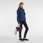 Women Burgundy Longchamp Mailbox Handbag Bags L06408161 - Image 2