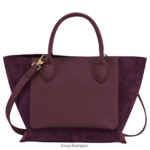 Women Burgundy Longchamp Mailbox Handbag Bags L06408161 - Image 4